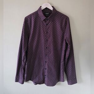 NWOT Express M Modern Academia Retro Eclectic Office Slim Fit Dress Shirt